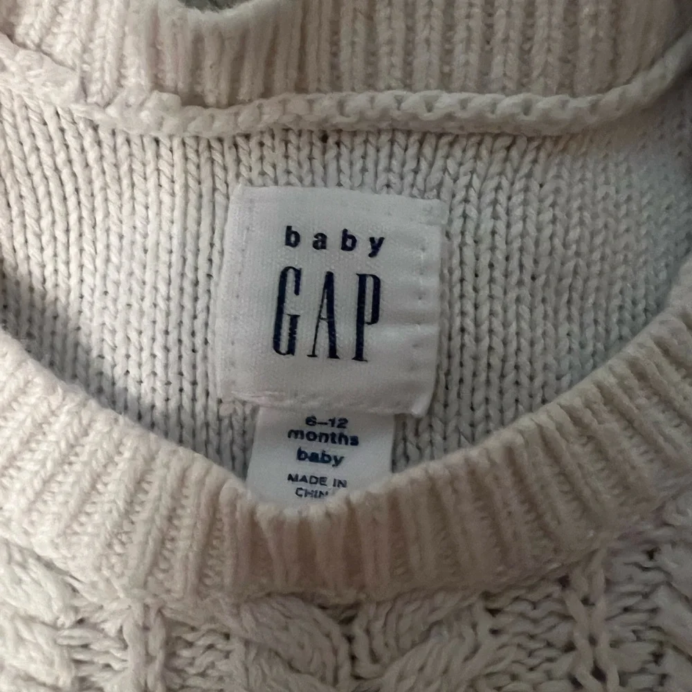 Baby Gap Cable Knit Cream Sweater dress  6–12 mo